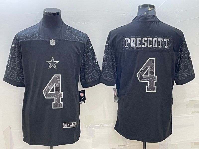 Men Dallas Cowboys 4 Prescott Black Reflector 2022 Nike Limited NFL Jersey